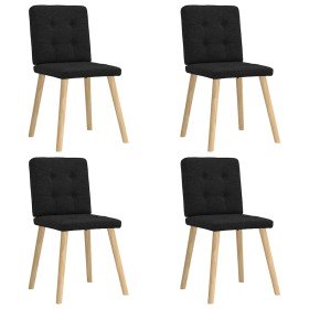 Sillas de comedor 4 unidades tela negras Sillas de comedor 4 unidades tela negras
