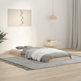 Estructura de cama madera maciza de pino 75x190 cm de vidaXL, Camas y somieres - Ref: Foro24-823484, Precio: 56,10 €, Descuen...