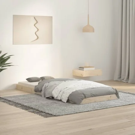 Solid pine wood bed frame 75x190 cm by vidaXL, Beds and slatted bases - Ref: Foro24-823484, Price: 55,60 €, Discount: %