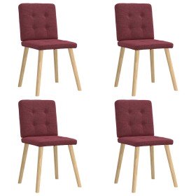 Sillas de comedor 4 unidades tela rojo tinto Sillas de comedor 4 unidades tela rojo tinto