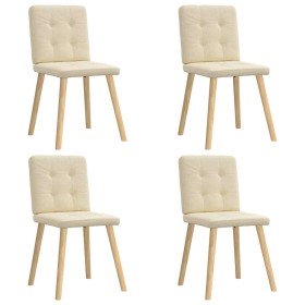 Sillas de comedor 4 unidades tela color crema Sillas de comedor 4 unidades tela color crema