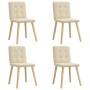 Sillas de comedor 4 unidades tela color crema