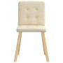 Sillas de comedor 4 unidades tela color crema