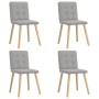 Sillas de comedor 4 uds tela gris nube