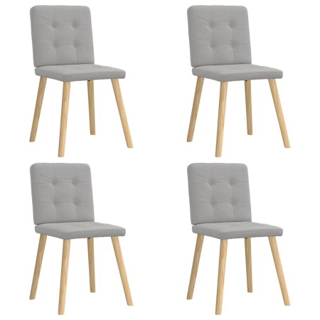 Sillas de comedor 4 uds tela gris nube