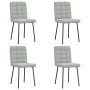 Sillas de comedor 4 unidades terciopelo gris claro