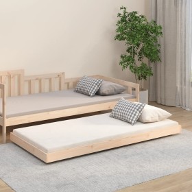Estructura de cama madera maciza de pino 75x190 cm de vidaXL, Camas y somieres - Ref: Foro24-823509, Precio: 65,57 €, Descuen...