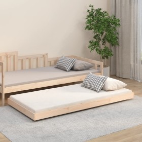 Estructura de cama madera maciza de pino 75x190 cm