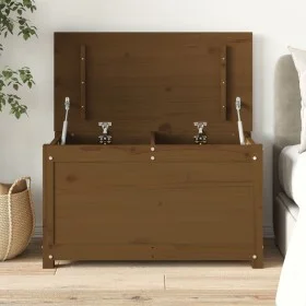 Honey brown pine solid wood storage box 80x40x45.5 cm by vidaXL, Closets and storage - Ref: Foro24-823537, Price: 68,35 €, Di...