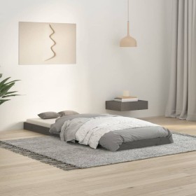 Bettgestell aus massivem Kiefernholz, grau, 75 x 190 cm von vidaXL, Betten und Lattenroste - Ref: Foro24-823486, Preis: 90,12...