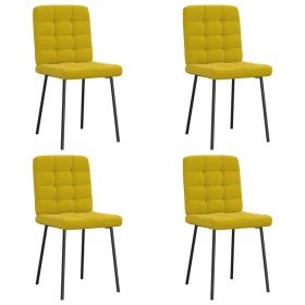 Sillas de comedor 4 unidades terciopelo amarillo Sillas de comedor 4 unidades terciopelo amarillo