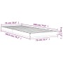 Gray pine solid wood bed frame 75x190 cm by vidaXL, Beds and slatted bases - Ref: Foro24-823486, Price: 90,12 €, Discount: %