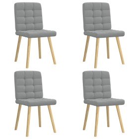 Sillas de comedor 4 unidades tela gris claro Sillas de comedor 4 unidades tela gris claro