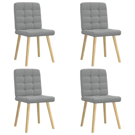 Sillas de comedor 4 unidades tela gris claro