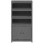 Hohes Sideboard aus massivem grauem Kiefernholz, 80 x 35 x 154 cm von vidaXL, Sideboards - Ref: Foro24-823521, Preis: 135,35 ...