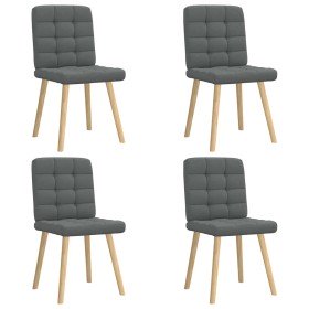 Sillas de comedor giratorias 4 unidades tela gris oscuro Sillas de comedor giratorias 4 unidades tela gris oscuro