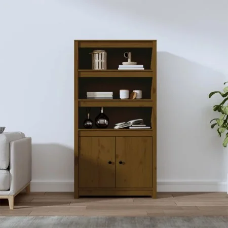 High sideboard solid honey brown pine wood 80x35x154 cm by vidaXL, Sideboards - Ref: Foro24-823522, Price: 135,35 €, Discount: %