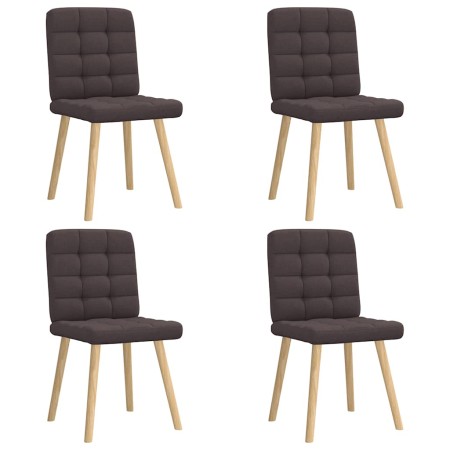 Sillas de comedor 4 unidades tela marrón oscuro en Sillas de comedor | Comprar online en Foro24