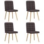 Sillas de comedor 4 unidades tela marrón oscuro