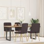 Sillas de comedor 4 unidades tela marrón oscuro