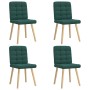Sillas de comedor 4 unidades tela verde oscuro