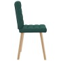 Sillas de comedor 4 unidades tela verde oscuro