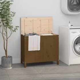Laundry trunk solid honey brown pine wood 88.5x44x76 cm by vidaXL, Laundry baskets - Ref: Foro24-823582, Price: 102,54 €, Dis...