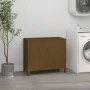 Laundry trunk solid honey brown pine wood 88.5x44x76 cm by vidaXL, Laundry baskets - Ref: Foro24-823582, Price: 102,54 €, Dis...