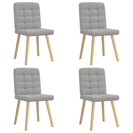Sillas de comedor 4 uds tela gris nube