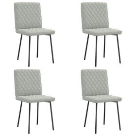 Sillas de comedor 4 unidades terciopelo gris claro Sillas de comedor 4 unidades terciopelo gris claro