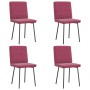 Sillas de comedor 4 unidades terciopelo rojo tinto