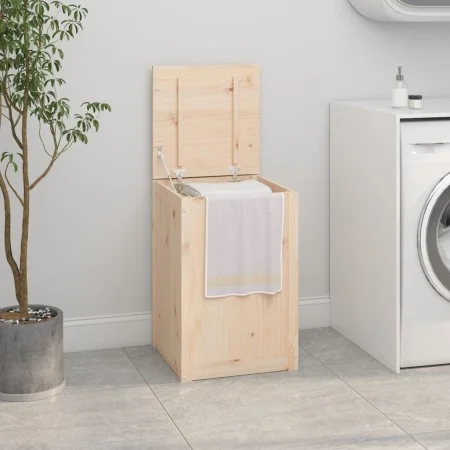 Wäschetruhe aus massivem Kiefernholz 44x44x66 cm von vidaXL, Wäschekörbe - Ref: Foro24-823564, Preis: 67,28 €, Rabatt: %