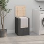Wäschekoffer aus massivem Kiefernholz grau 44x44x66 cm von vidaXL, Wäschekörbe - Ref: Foro24-823566, Preis: 78,18 €, Rabatt: %
