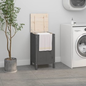 Wäschetruhe aus massivem, grauem Kiefernholz, 44 x 44 x 76 cm von vidaXL, Wäschekörbe - Ref: Foro24-823576, Preis: 65,62 €, R...