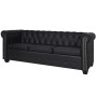 Chesterfield 3-seater black synthetic leather sofa by vidaXL, Sofas - Ref: Foro24-242370, Price: 487,38 €, Discount: %