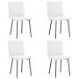 Sillas de comedor 4 unidades cuero sintético blanco