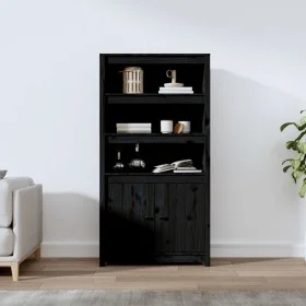 Tall sideboard solid black pine wood 80x35x154 cm by vidaXL, Sideboards - Ref: Foro24-823523, Price: 139,45 €, Discount: %
