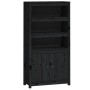 Aparador alto madera maciza de pino negro 80x35x154 cm
