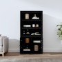 Aparador alto madera maciza de pino negro 80x35x154 cm