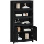 Aparador alto madera maciza de pino negro 80x35x154 cm
