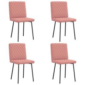 Sillas de comedor 4 unidades cuero sintético rosa Sillas de comedor 4 unidades cuero sintético rosa