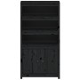 Aparador alto madera maciza de pino negro 80x35x154 cm