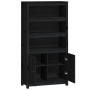 Aparador alto madera maciza de pino negro 80x35x154 cm