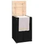 Wäschetruhe aus massivem schwarzem Kiefernholz, 44 x 44 x 66 cm von vidaXL, Wäschekörbe - Ref: Foro24-823568, Preis: 62,88 €,...