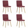 Sillas de comedor 4 unidades tela rojo tinto