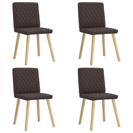 Sillas de comedor 4 unidades tela marrón oscuro en Sillas de comedor | Comprar online en Foro24