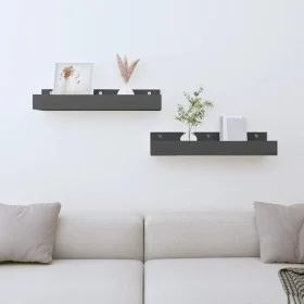 Wandregale 2 Stück massives graues Kiefernholz 50x12x9 cm von vidaXL, Regale und Regale - Ref: Foro24-823586, Preis: 23,79 €,...
