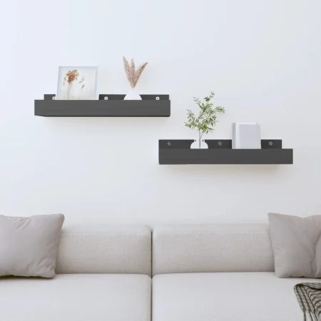 Wandregale 2 Stück massives graues Kiefernholz 50x12x9 cm von vidaXL, Regale und Regale - Ref: Foro24-823586, Preis: 23,79 €,...