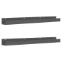 Wall shelves 2 pcs solid gray pine wood 110x12x9 cm by vidaXL, Shelves and shelves - Ref: Foro24-823596, Price: 40,87 €, Disc...