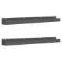 Wall shelves 2 pcs solid gray pine wood 110x12x9 cm by vidaXL, Shelves and shelves - Ref: Foro24-823596, Price: 34,36 €, Disc...